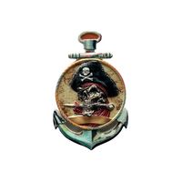 Aimant de réfrigérateur personnalisé en résine imprimé en 3D avec forme sur mesure, design moderne, vente en gros, souvenir d'ancre de bateau pirate