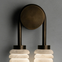 Applique murale en marbre moderne et minimaliste avec éclairage LED 3000K lumière chaude, accent de luxe pour salons, hôtels, chambres à coucher