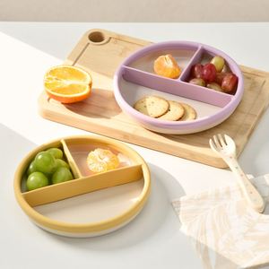 BPA Free Compartmentalized Silicone Bowl <b>Food</b> Grade Reusable Sustainable Toddler Kids Mealtime Dinnerware <b>Tray</b> - Product Image 1