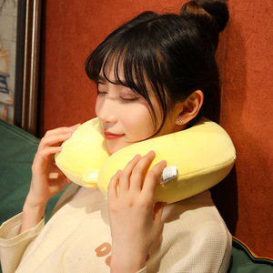 Oreiller de voyage en mousse à mémoire de forme en forme de U avec motif de dessin animé, en velours cristal, portable pour les siestes en <span class=keywords><strong>avion</strong></span> et en voiture - Product Image 2