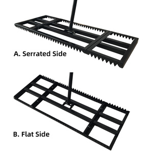 Râteau de nivellement de pelouse détachable en 3 sections VERTAK-A, niveleur de terre et de graines en acier double face avec bord dentelé - Product Image 2