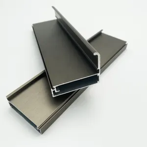 Aluminum black anodized bronze brushed aluminum extrusion profile frame for glass door