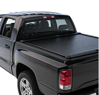 Couverture de benne rétractable manuelle pour pick-up, en alliage d'aluminium, à enroulement, sans perçage, noire, pour Dodge Dakota 2003- avec verrou de hayon