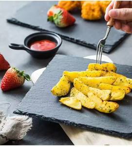 Tovaglietta Quadrata in Ardesia Nera Naturale e Salutare per Ristorante Nordico, Ideale per Bistecca e Cucina Occidentale - Novità 2024 - Product Image 2