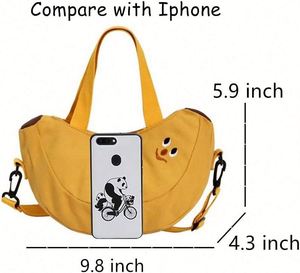 Sac banane mignon, sac à bandoulière en toile amusant, pochette, portefeuille en forme de fruit, cadeaux pour filles et femmes - Product Image 2