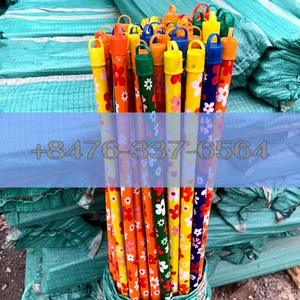 Italian PVC Coated Wooden Mop Broom & Dustpan <b>Brush</b> Set with Flower Design Soft Bristles Home Portable Wholesale Bulk Vietnam - Product Image 3