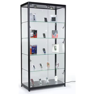 HiKUYA Custom 6ft Tall Aluminum Showcase Glass Smoking Unit for Shop Display Top Cabinets Smoking Display Showcase - Product Image 4