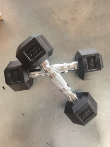 Set <span class=keywords><strong>Fitness</strong></span> da palestra manubri in gomma esagonale esagonale in acciaio rivestito in gomma con peso libero - Product Image 3