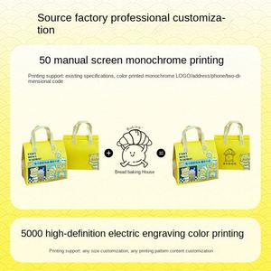 Bear Cartoon Baking Milk Tea Cake Coffee Take-out Packing Bag Thermal Insulation Non-woven Cooler Bag Zipper Closure Foldable - Product Image 4