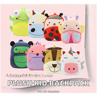 Sac à dos en peluche Jinbiao pour enfants, avec rembourrage en coton PP, design de dessin animé unisexe, sac d'école