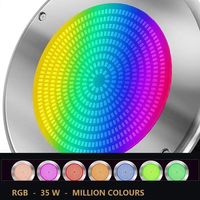 Lumière de piscine, lumière sous-marine avec application WiFi, mode musique, minuterie, RGB, panneau rond fin de 10 pouces pour fontaine, décoration aquatique, bord infini