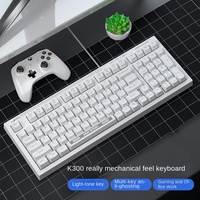 Clavier à sensation mécanique authentique, design élégant blanc pur, disposition personnalisée à 98 touches, commutateurs remplaçables à chaud, connexion filaire pour ordinateurs portables