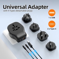 Worldplug Universal AC Enchufe mundial Enchufe de alimentación eléctrica Todo en uno Adaptador universal intercambiable Enchufe de pared de viaje