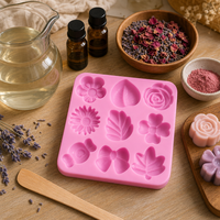 Moule en silicone motif fleur pour chocolat, qualité alimentaire, antiadhésif, sans BPA, pour décoration de gâteaux, muffins, bonbons et pains.