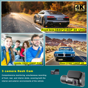 แอปกล้องติดรถยนต์พร้อม WiFi และ GPS กล้องติดรถยนต์ 4K พร้อม Wifi ด้านหน้า ด้านหลัง ด้านใน 3 ช่องทาง กล้องติดรถยนต์ 4K รุ่น M700 - Product Image 5