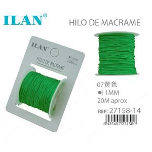 Ilan Macrame <b>Cord</b> 1Mm Green 20M Approx For Crafting - Product Image 1
