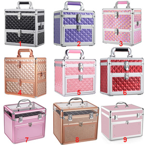 Organisateur de vernis à ongles professionnel de grande capacité, boîte de maquillage verrouillable avec fentes pour éponges amovibles pour les techniciens en manucure - Product Image 6