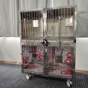 Chenil vétérinaire élégant en acier inoxydable pour chats et chiens grand motif en bois et plastique <span class=keywords><strong>Cage</strong></span> respirante professionnelle - Product Image 4