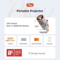 Xgimi Play 6 Original 1080P Mini projecteur LED Android, LED 600 CVIA, batterie intégrée, projecteur de voyage, mise au point automatique, HDR, Beamer