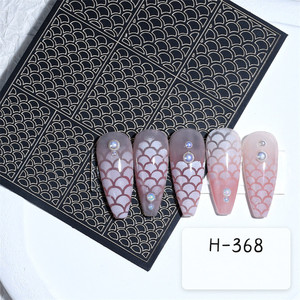 Plantillas de aerógrafo DIY para decoración de uñas: pegatinas negras huecas pintadas a mano para salón de manicura - Product Image 1