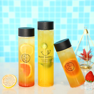 Botella Redonda de Plástico Vacía para Jugo, con Logotipo Personalizado, PET 400ml 500ml, Vasos para Bebidas con Tapa de Rosca - Product Image 1