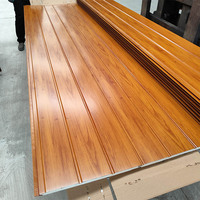 Panneaux sandwich extérieurs en polyuréthane Revêtement mural extérieur Isolation thermique Couleurs de grain de bois Résistant aux UV, pas de décoloration