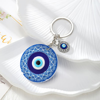 Porte-clés Chakra Psychedelic Yoga en Acrylique, Amulette Gemme, Bijou de Guérison Reiki, Cadeau pour Femme et Homme, Mandala, Porte-clés Œil Turc