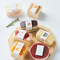 Nourriture Biscuit Pain Gâteau Emballage Dessert Boîte Rectangulaire Transparent 280ml Dessert Longue Boîte Sweet Box Dessert