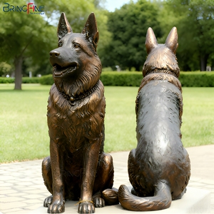 Decoración de Jardín, Estatua de Perro <span class=keywords><strong>Pastor</strong></span> Alemán en Latón Antiguo, Fundición a Presión de 5 mm, Colores Personalizados, Escultura para Exteriores de Villa - Product Image 1