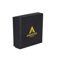 Prix d'usine Petite boîte à bijoux noire pour bagues et montres Papier d'art avec logo personnalisé avec gaufrage et stratification mate