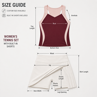 Ensemble de sport de tennis personnalisé pour femmes, haut sans manches à séchage rapide avec short intégré, jupe de tennis plissée pour l'entraînement et les matchs sur le terrain