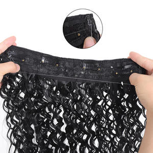 Perruques de cheveux Remy pour femmes européennes américaines <span class=keywords><strong>Clip</strong></span>-in Ceinture réglable Fluffy Roll Clips Ligne de pêche Naturel - Product Image 5