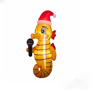 Nueva llegada verano Santa Claus Navidad inflable decoración mar bestia pulpo cangrejo divertido y festivo adorno de Navidad - Product Image 1