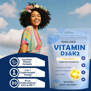 Cápsulas de Gel Suave con Vitamina D3 K2 para Fortalecer los Dientes, Absorción de Calcio y Salud del Corazón en Adultos - Product Image 5