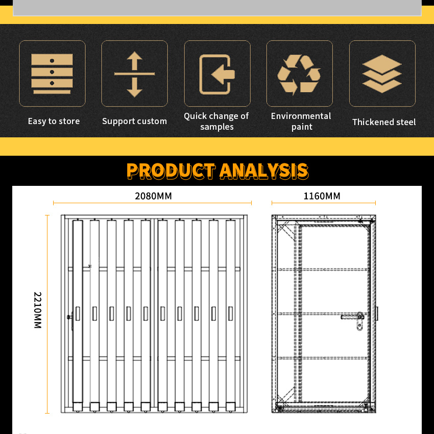 Frame Door Pull-out Interior Cabinet Stand Doors Racks Showroom Door Display Rack Tsianfan Factory Idea Custom Metal Slide Wood