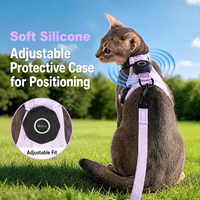 Harness Vest Anjing Kucing Mewah, Ringan, Bernapas, Reflektif, Aman, Kompatibel GPS Tracker, Anti-Hilang, Dapat Disesuaikan