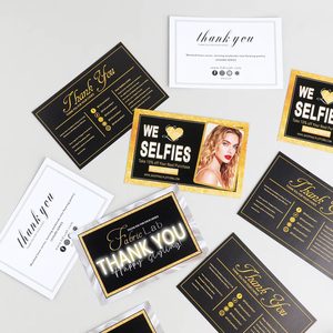 工厂定制带徽标的感谢卡，适合小型企业豪华广告贺卡印刷 - Product Image 1