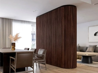 AORONG Panneaux de tambour flexibles demi-ronds en noyer naturel filmé UV pour meubles de table d'îlot mural de fond