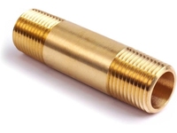 Raccord de tuyauterie en laiton moulé, raccord droit long 1/2" NPT mâle x 1/2" NPT mâle, longueur 2 pouces, surface lisse