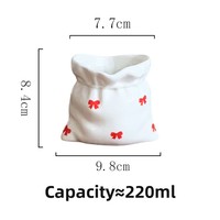 Mug en céramique élégant et unique en forme de pochette, imprimé mignon, 220 ml, style sac, pour café, usage quotidien domestique