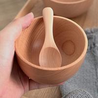 FLYWOD Nouveau Bol en Bois de Hêtre Rond Tendance pour Salade de Fruits et Légumes, Grand Bol à Salade en Bois, Vente en Gros