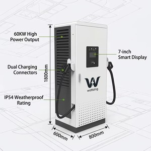 Station de recharge rapide pour véhicules électriques 60 kW, chargeur extérieur intelligent, IP54, RFID, haute puissance, CE, montage au sol - Product Image 4