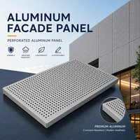 Revêtement en aluminium pour murs extérieurs, panneaux de façade architecturaux en aluminium perforés, revêtement en poudre