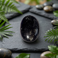 Polierter Ovaler Schwarzer Edelstein Kristallstein Halbedelstein Kunstsammlerstück NOBLESTONE GEMS Heimdekoration