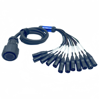 Pabrik OEM Profesional 37pin ke 12 Saluran Fan Tail Male Female Multi-Channel Sound Splitter Video Splitters Converter