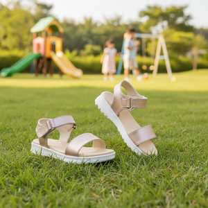 Sandales plates haut de gamme coréennes OZKIZ pour enfants F24, respirantes, à bout ouvert, mode estivale pour filles de 2 à 6 ans, vente en gros - Product Image 3