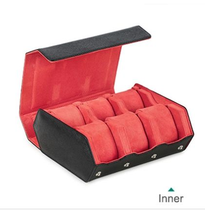 6 Slots PU Leather Watch <b>Roll</b> Case, Custom Logo Travel Watch Storage <b>Box</b>, Portable Watch Display Organizer for Men, Factory - Product Image 4