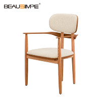 Fauteuil de loisirs en chêne blanc de luxe léger, revêtement en cuir PU écologique, capitonné, moderne, pour villa, salon, salle à manger, hôtel