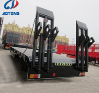 Semi-remorque surbaissée en acier haute résistance 3/4/5 essieux pour le transport de machines, à vendre au Qatar, 60t 80t