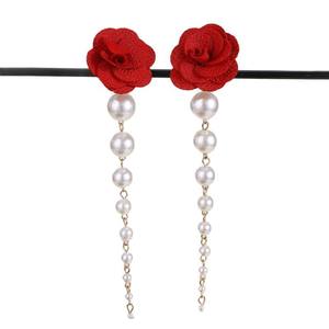 Pendientes Largos con Perlas y Flores Coloridas para Joyería Africana, Venta al por Mayor NX204213 - Product Image 6